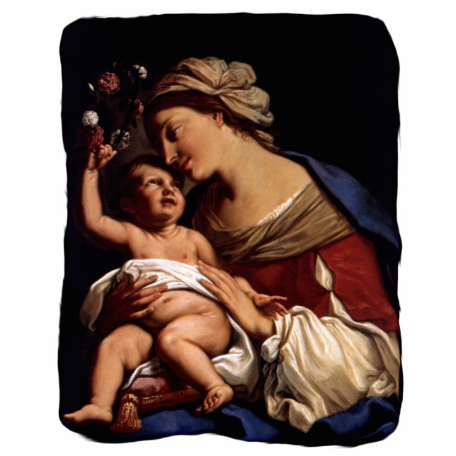 Blessed Virgin Mary and Infant Child Jesus -Sirani Standing Photo Sculpture (Front)