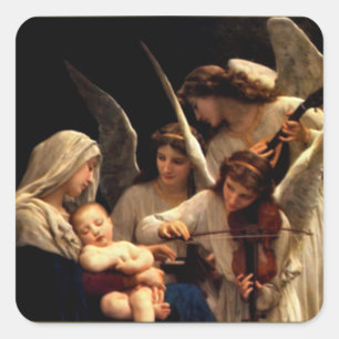 Blessed Virgin Mary and Infant Child Jesus Square Sticker