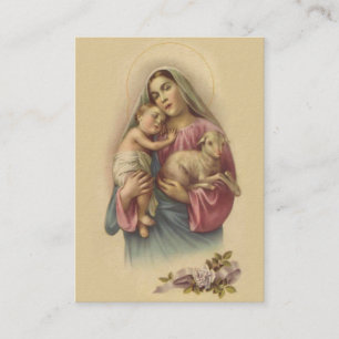Blessed Virgin Mary Baby Jesus Memorare Prayer Business Card
