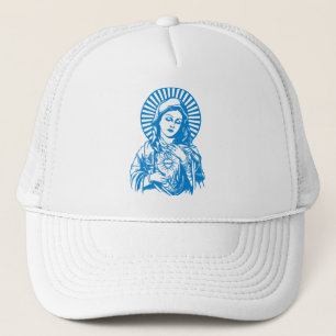 BLESSED VIRGIN MARY BY EKLEKTIX DEVOTIONAL IMAGE TRUCKER HAT