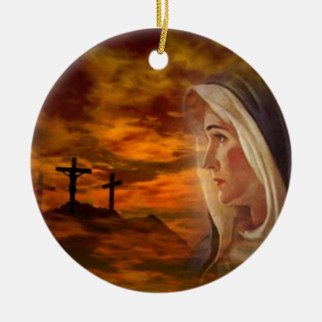 Blessed Virgin Mary Calvary Ornament (Front)