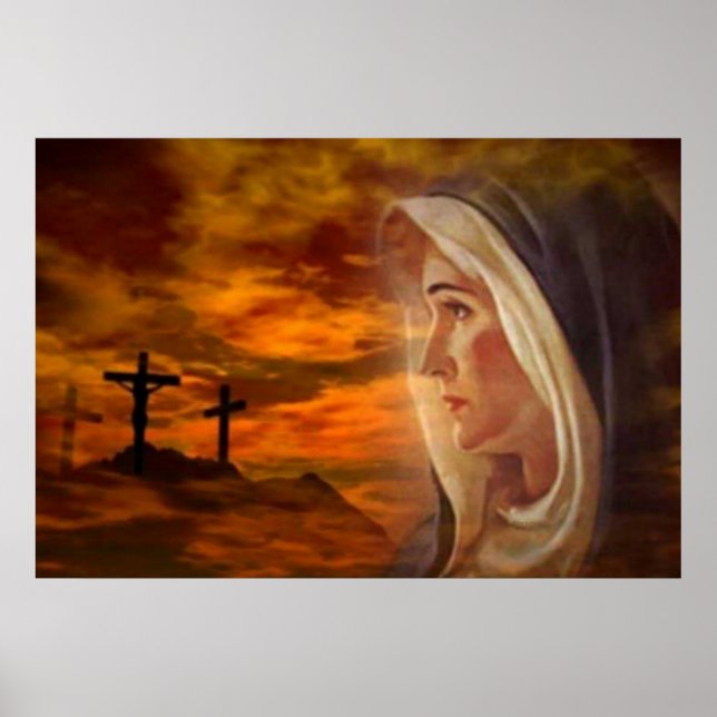 Blessed Virgin Mary Calvary Print (Front)