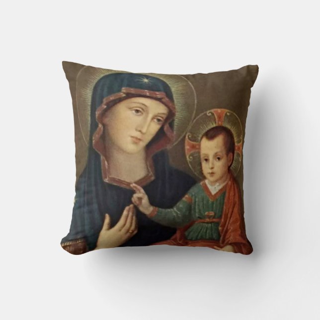 Blessed Virgin Mary Catholic Child Jesus Cushion (Front)