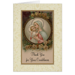 Blessed Virgin Mary  Catholic Condolence Thank You