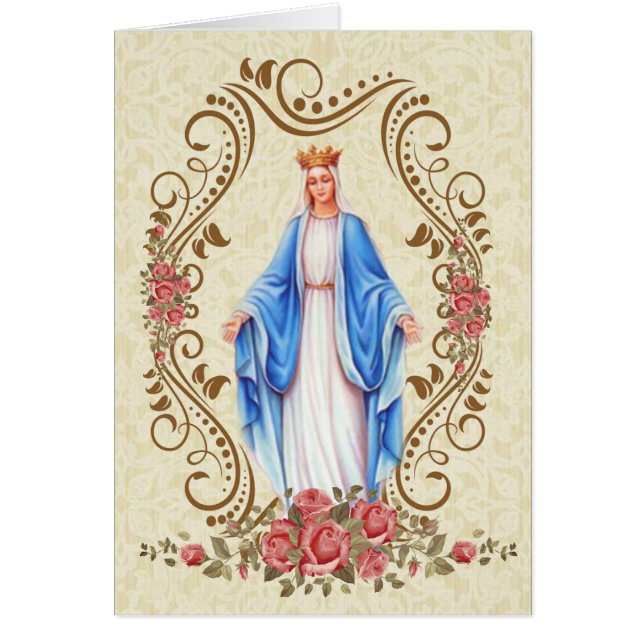 Blessed Virgin Mary  Catholic Condolence Thank You (Front)