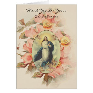 Blessed Virgin Mary  Catholic Condolence Thank You