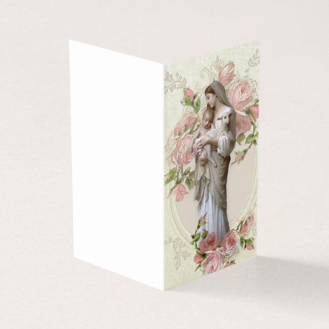 Blessed Virgin Mary Catholic Funeral Holy Card (Outside)