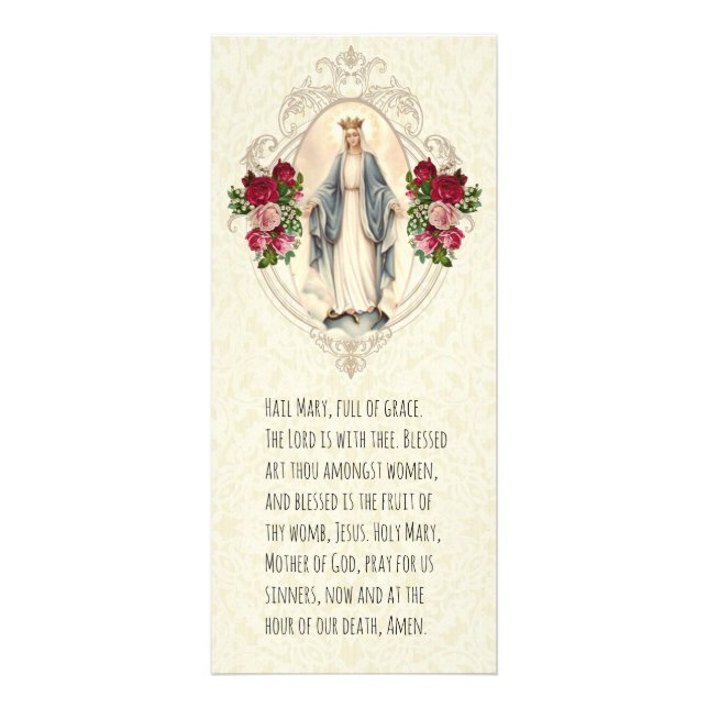 Blessed Virgin Mary Catholic Funeral Prayer Card (Front)