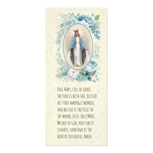Blessed Virgin Mary Catholic Funeral Prayer Card (Front)