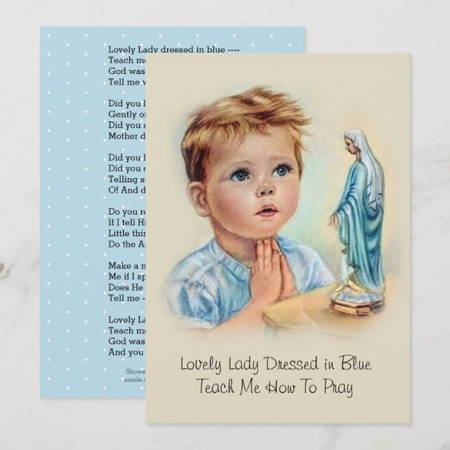 Blessed Virgin Mary Catholic Prayer Poem Card (Front/Back)