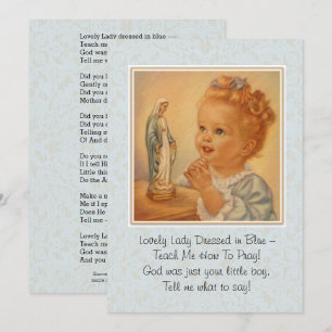Blessed Virgin Mary Catholic Prayer Poem Card