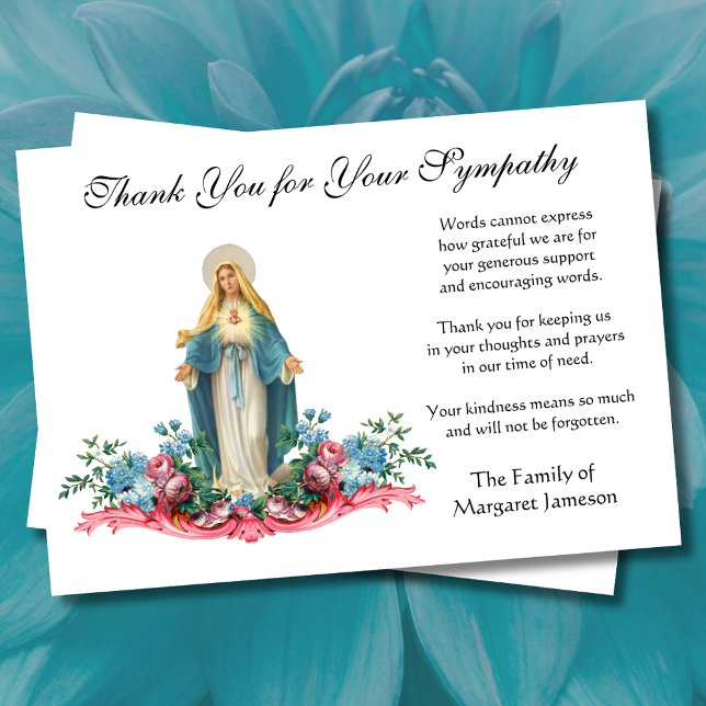 Blessed Virgin Mary Catholic Thank You Condolence (Creator Uploaded)