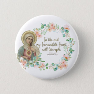 Blessed Virgin Mary Fatima Religious Catholic 6 Cm Round Badge