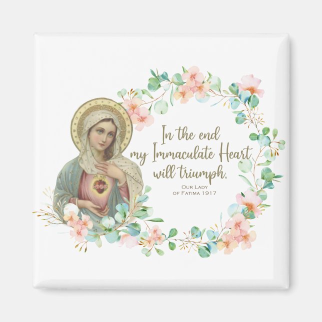 Blessed Virgin Mary Fatima Religious Catholic Magnet (Front)
