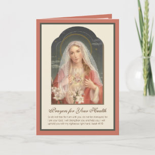 Blessed Virgin Mary Floral Scripture Vintage Card