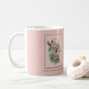 Blessed Virgin Mary Flowers  Memorare Prayer Coffee Mug