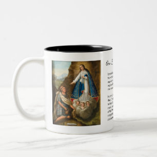 Blessed Virgin Mary Flowers  Prayer Ocotlan Two-Tone Coffee Mug