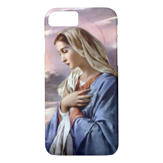 Blessed Virgin Mary Folded Hands in Prayer Case-Mate iPhone Case (Back)