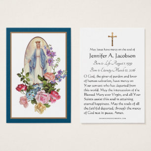 Blessed Virgin Mary Funeral Memorial Holy Card