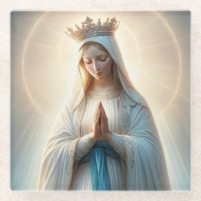 Blessed Virgin Mary Glass Coaster (Front)