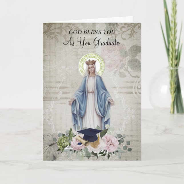Blessed Virgin Mary Graduation Commencement Card (Front)