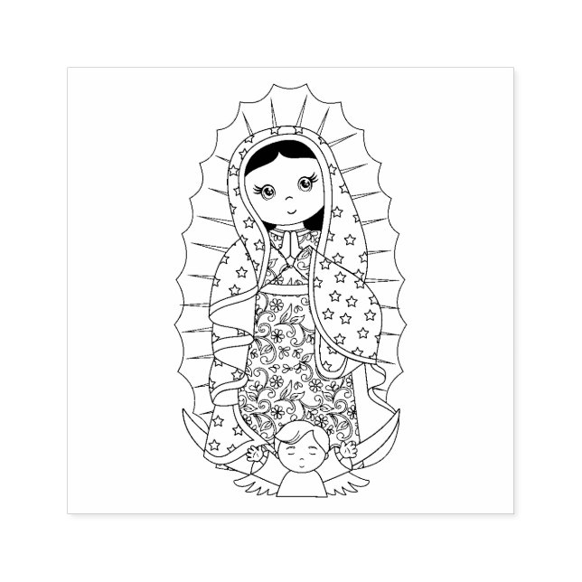 Blessed Virgin Mary Guadalupe Catholic Religious Rubber Stamp (Imprint)