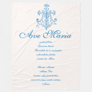 Blessed Virgin Mary Hail Mary Ave Maria Prayer Fleece Blanket