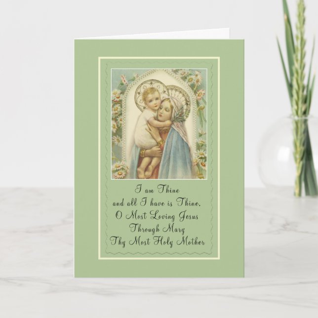 Blessed Virgin Mary Holding Baby Jesus with Prayer Card (Front)