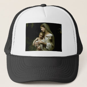 Blessed Virgin Mary Holding Child Jesus and Lamb Trucker Hat