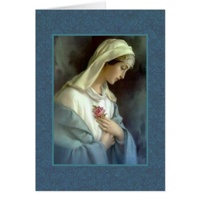 Blessed Virgin Mary holding Pink Rose (Front)