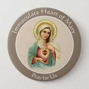 Blessed Virgin Mary Immaculate Heart Catholic 10 Cm Round Badge