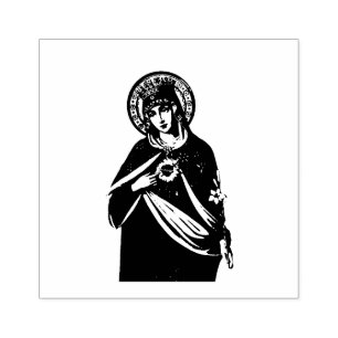 Blessed Virgin Mary Immaculate Heart Catholic Rubber Stamp