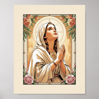 Blessed Virgin Mary in Prayer – Catholic Poster