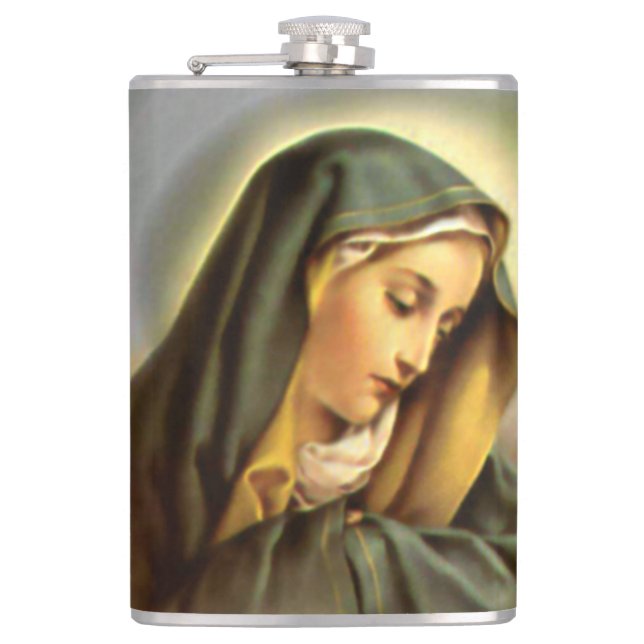 Blessed Virgin Mary in Prayer Hip Flask (Front)
