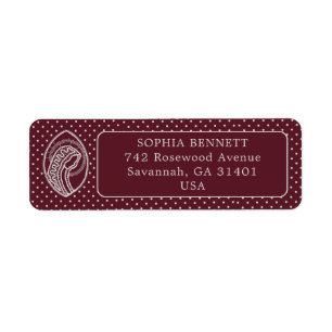 Blessed Virgin Mary in White Lace on Burgundy
