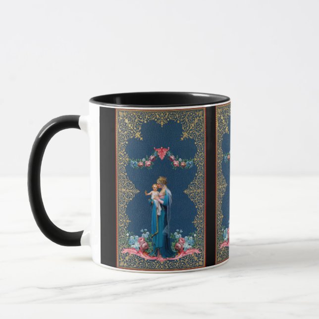 Blessed Virgin Mary Jesus Vintage Catholic Mug (Left)