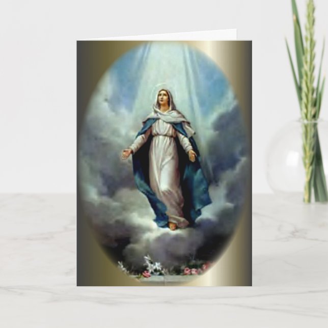 Blessed Virgin Mary Let the Light Shine Upon Her Card (Front)
