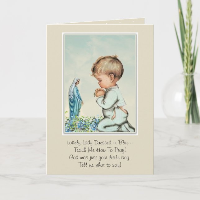 Blessed Virgin Mary Little Boy Poem Card (Front)