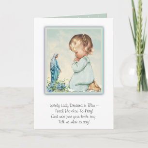 Blessed Virgin Mary Little Girl Poem Card