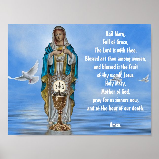Blessed Virgin Mary Madonna Holy Spirit Chalice Poster (Front)