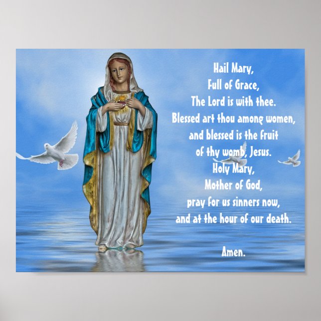 Blessed Virgin Mary Madonna Holy Spirit Religious Poster (Front)