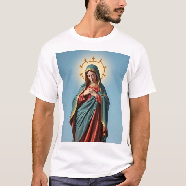 Blessed Virgin Mary Men's Tee Shirt (Front)
