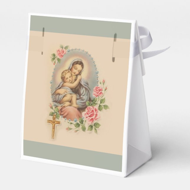 Blessed Virgin Mary Mother Baby Jesus Favour Box (Back Side)