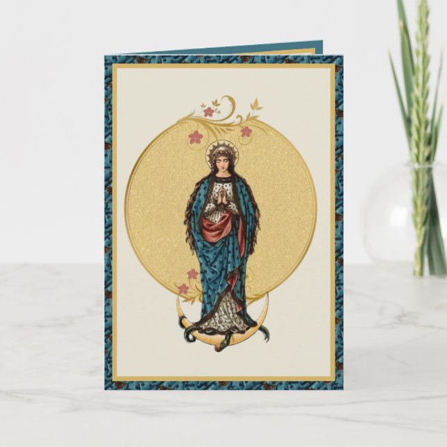 Blessed Virgin Mary Mother Catholic Religious  Card (Front)