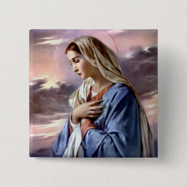 Blessed Virgin Mary - Mother of God 15 Cm Square Badge (Front)