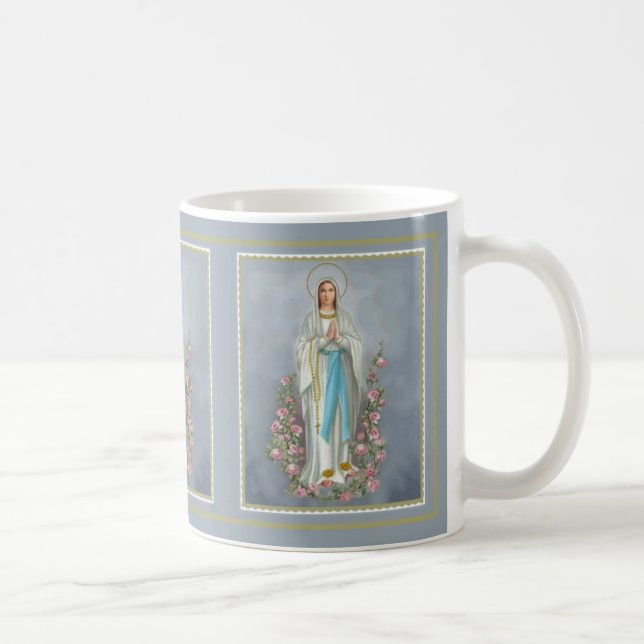 Blessed Virgin Mary of the Rosary w/roses Coffee Mug (Right)