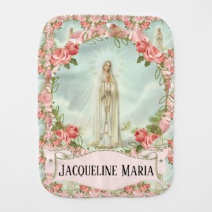 Blessed Virgin Mary Our Lady of Fatima Catholic Burp Cloth