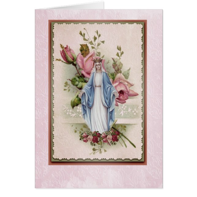 Blessed Virgin Mary Pink Roses Catholic (Front)