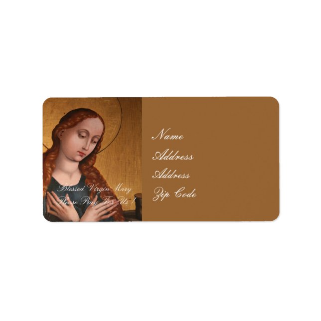 BLESSED VIRGIN MARY PLEASE PRAY FOR US LABEL (Front)