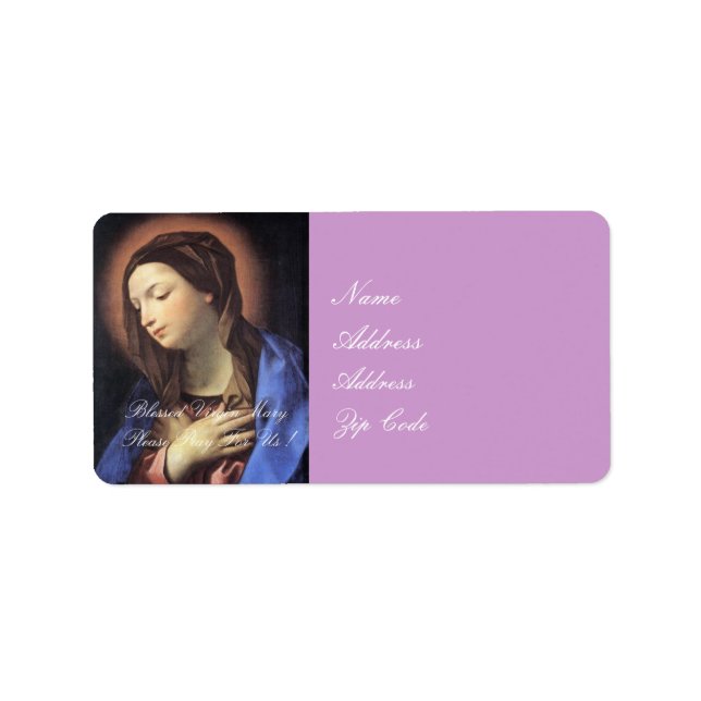 BLESSED VIRGIN MARY PLEASE PRAY FOR US LABEL (Front)